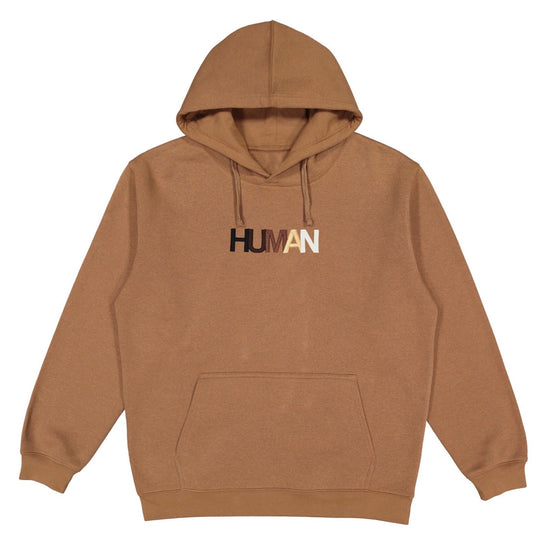 Human Embroidered Hoodie Wear The Peace Hoodies Brown S