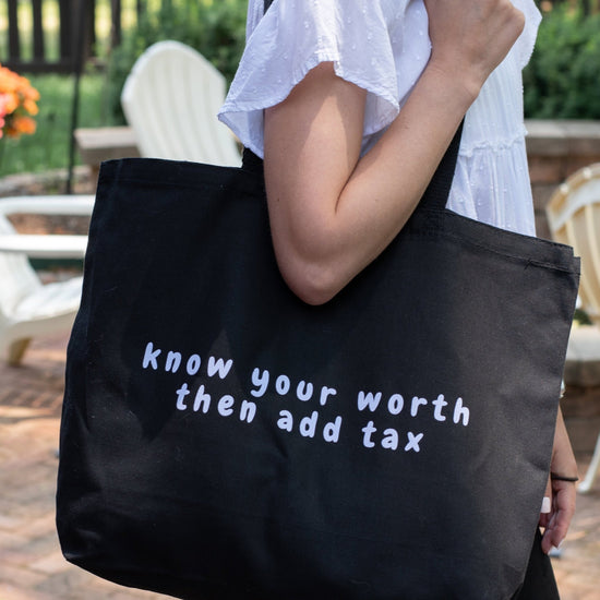 Know Your Worth Jumbo Tote Bag Wear The Peace