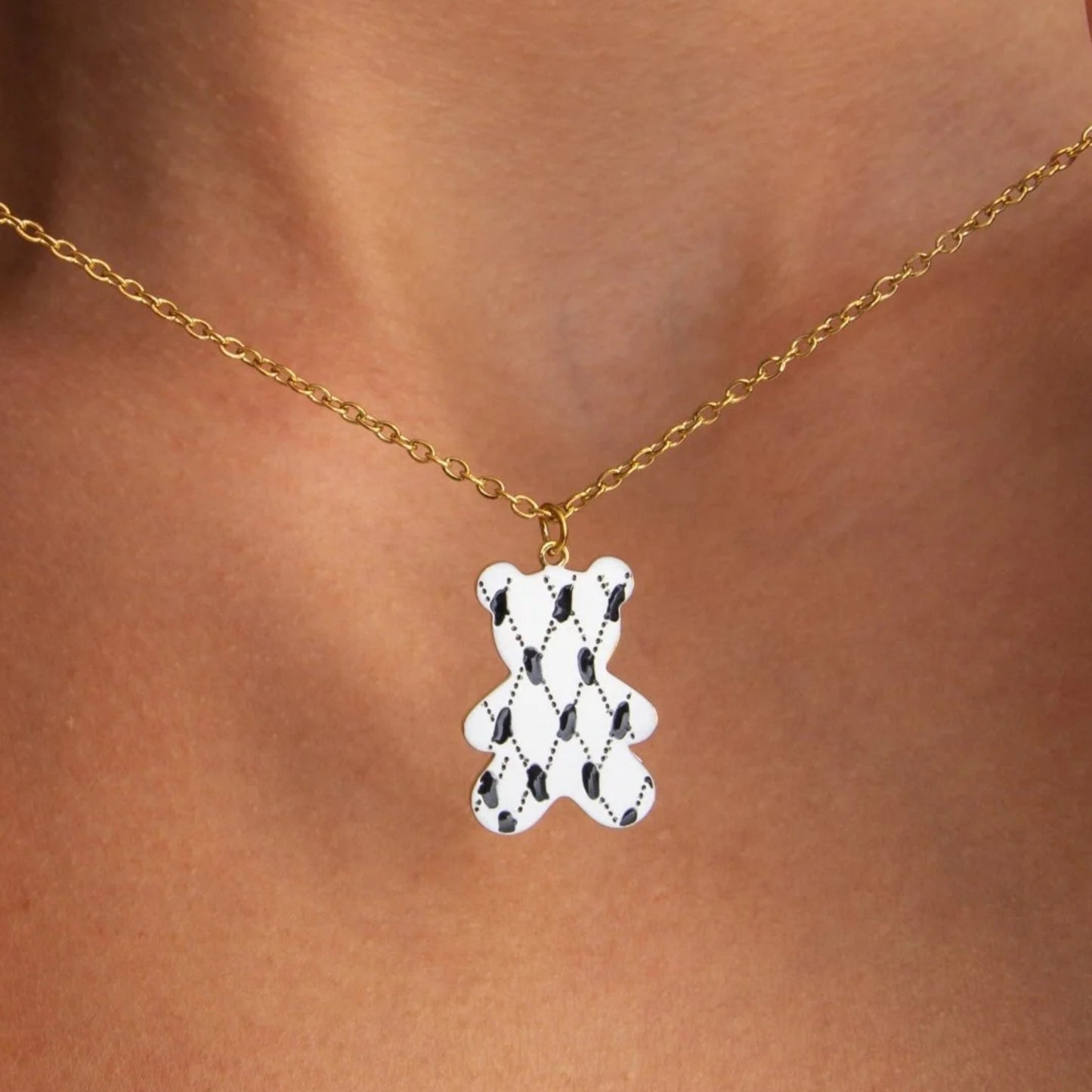 Kufiya Bear Necklace