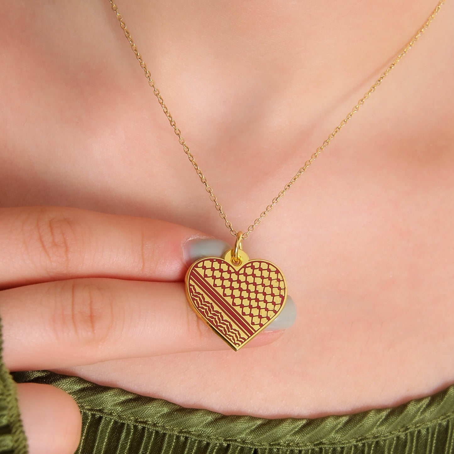 Palestine Heart Necklace