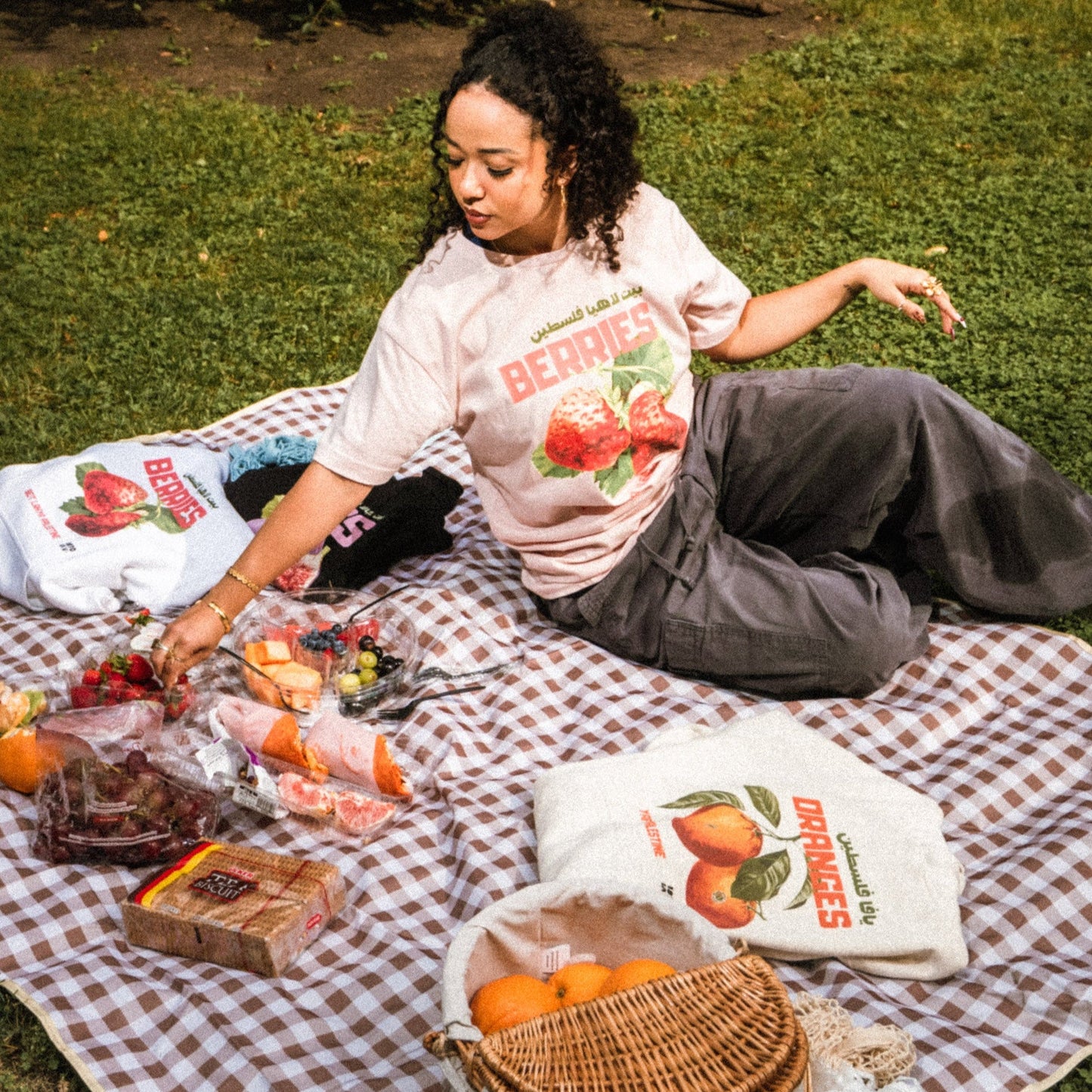 Beit Lahya's Berries Tee Wear The Peace Short Sleeves S