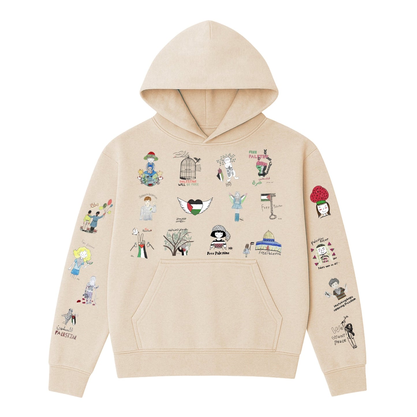 Children Of 🍉 Art Heavyweight Hoodie Wear The Peace Hoodies French Oak S