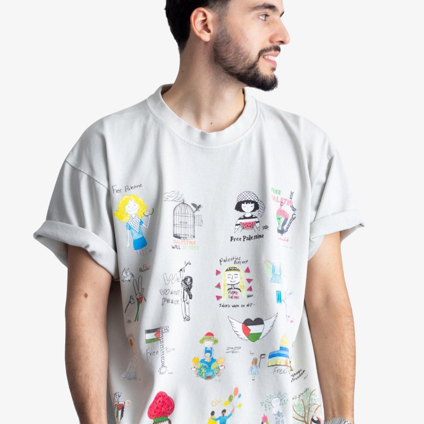 Children Of 🍉 Art Heavyweight Tee Wear The Peace Short Sleeves Off White S