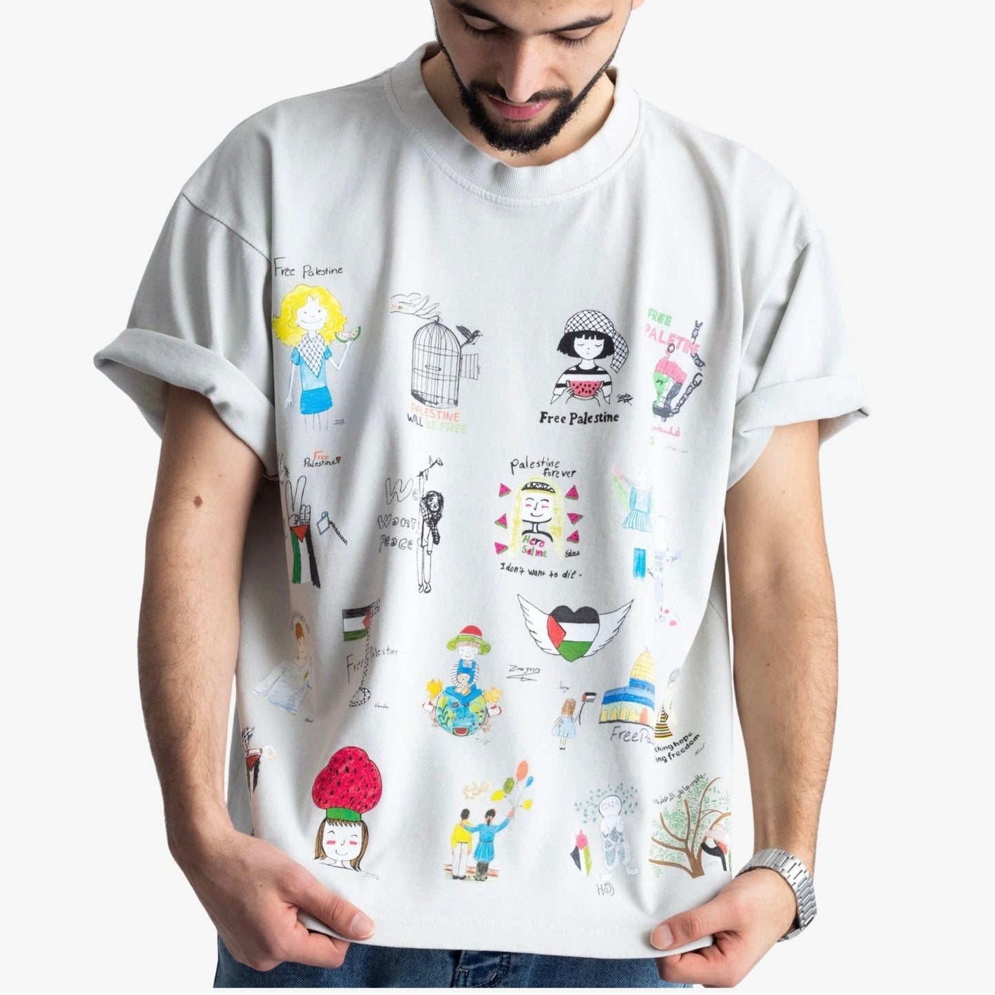 Children Of 🍉 Art Heavyweight Tee Wear The Peace Short Sleeves Off White S