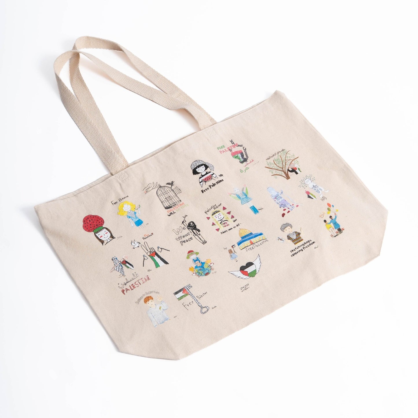 Children Of 🍉 Art Tote Bag Wear The Peace Tote Bag Khaki