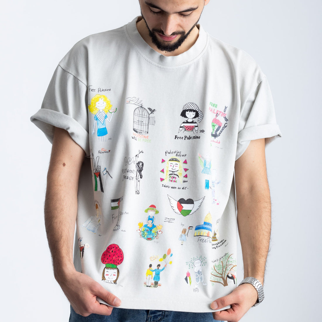 Kids 100% Cotton T - Navy Palestine main image 1