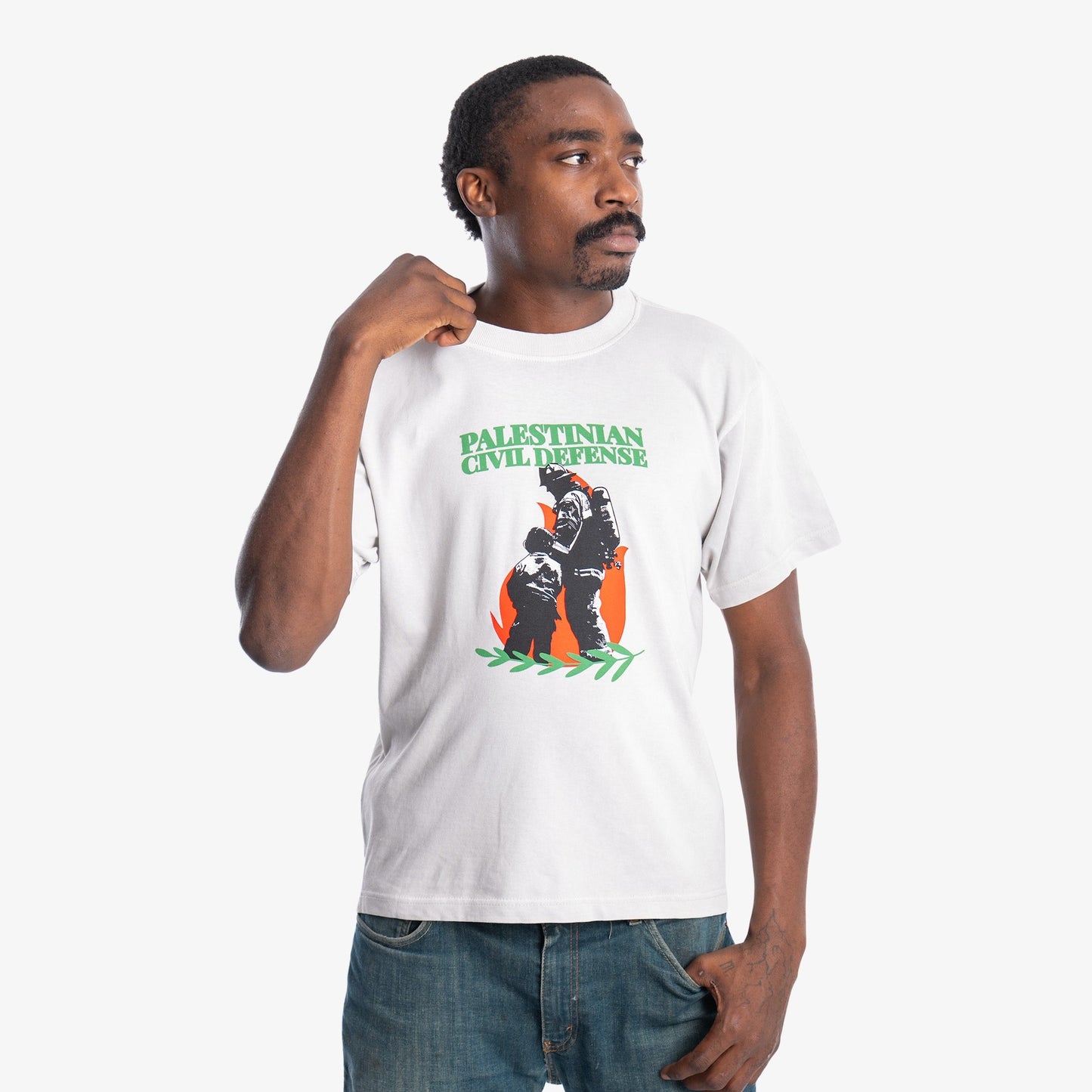 Civil Defense Heavyweight Tee Wear The Peace Short Sleeves S