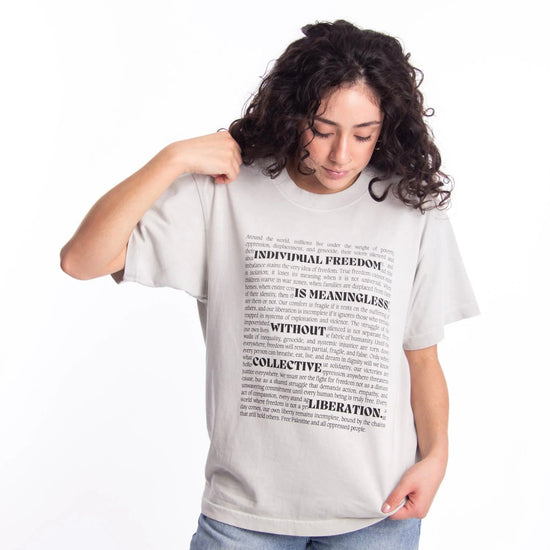 Collective Liberation Heavyweight Tee Wear The Peace Short Sleeves S