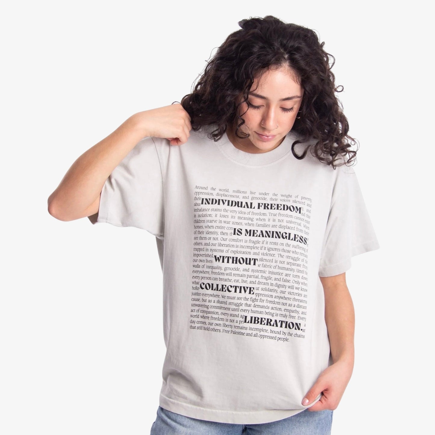 Collective Liberation Heavyweight Tee Wear The Peace Short Sleeves S