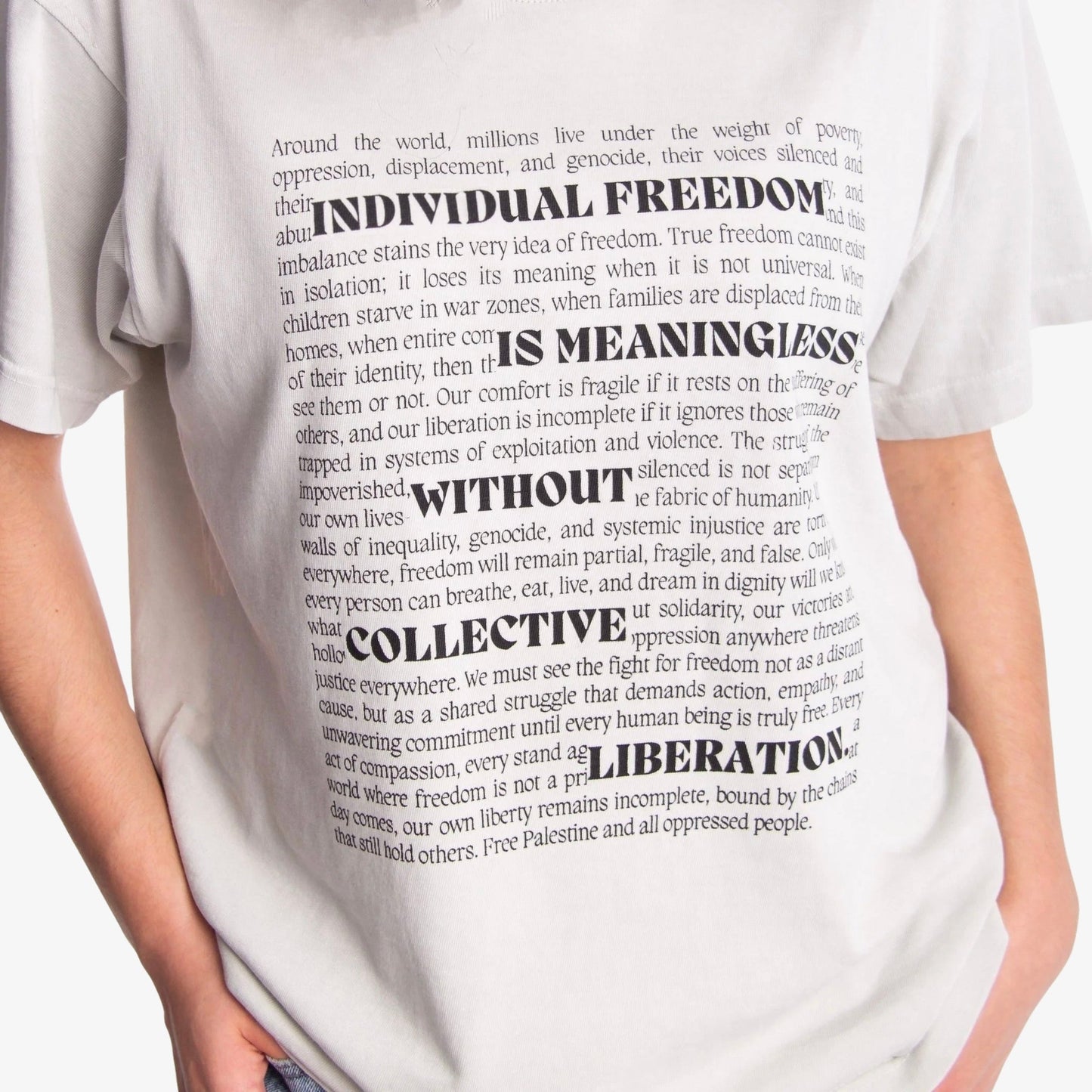 Collective Liberation Heavyweight Tee Wear The Peace Short Sleeves S