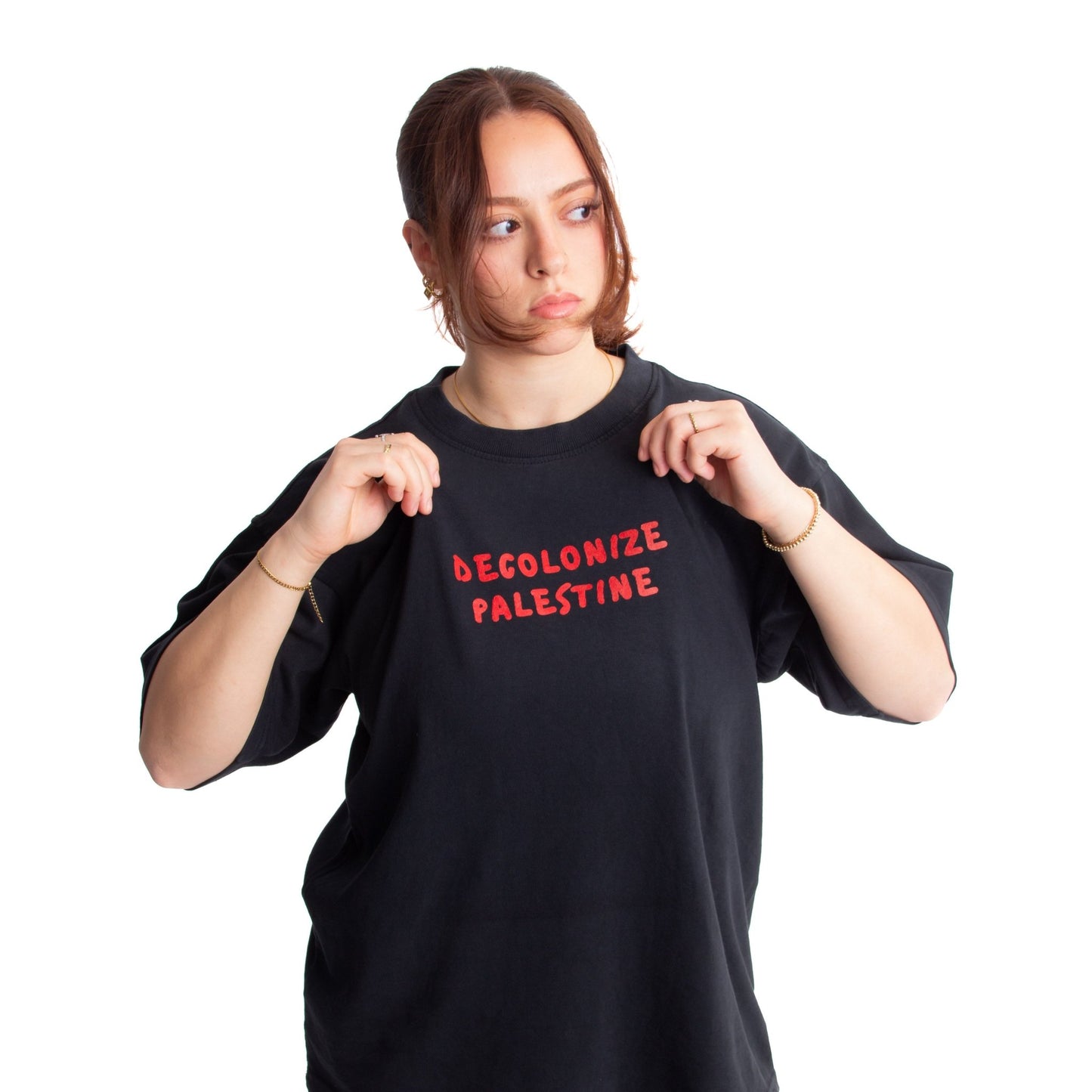 Decolonize Palestine Heavyweight Tee Wear The Peace Short Sleeves S