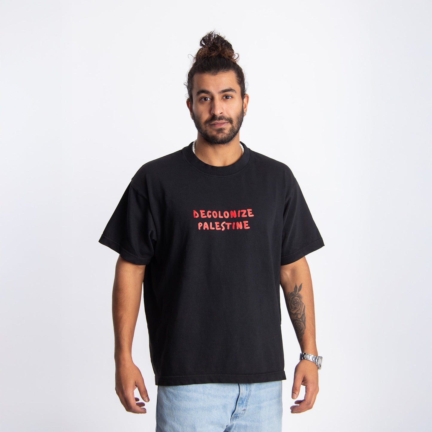 Decolonize Palestine Heavyweight Tee Wear The Peace Short Sleeves S