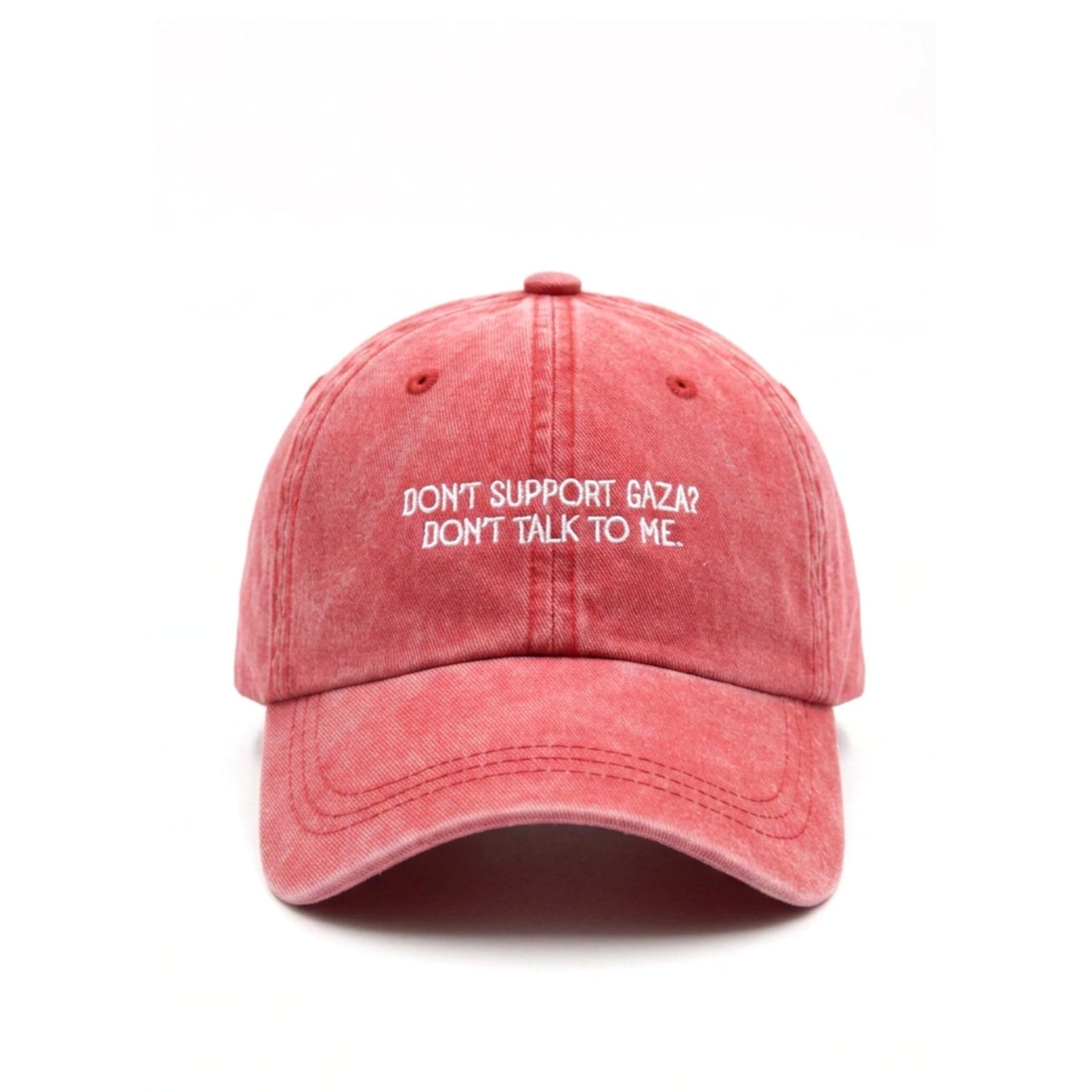 Don't Support Gaza? Cap Wear The Peace Dad Caps Washed Red