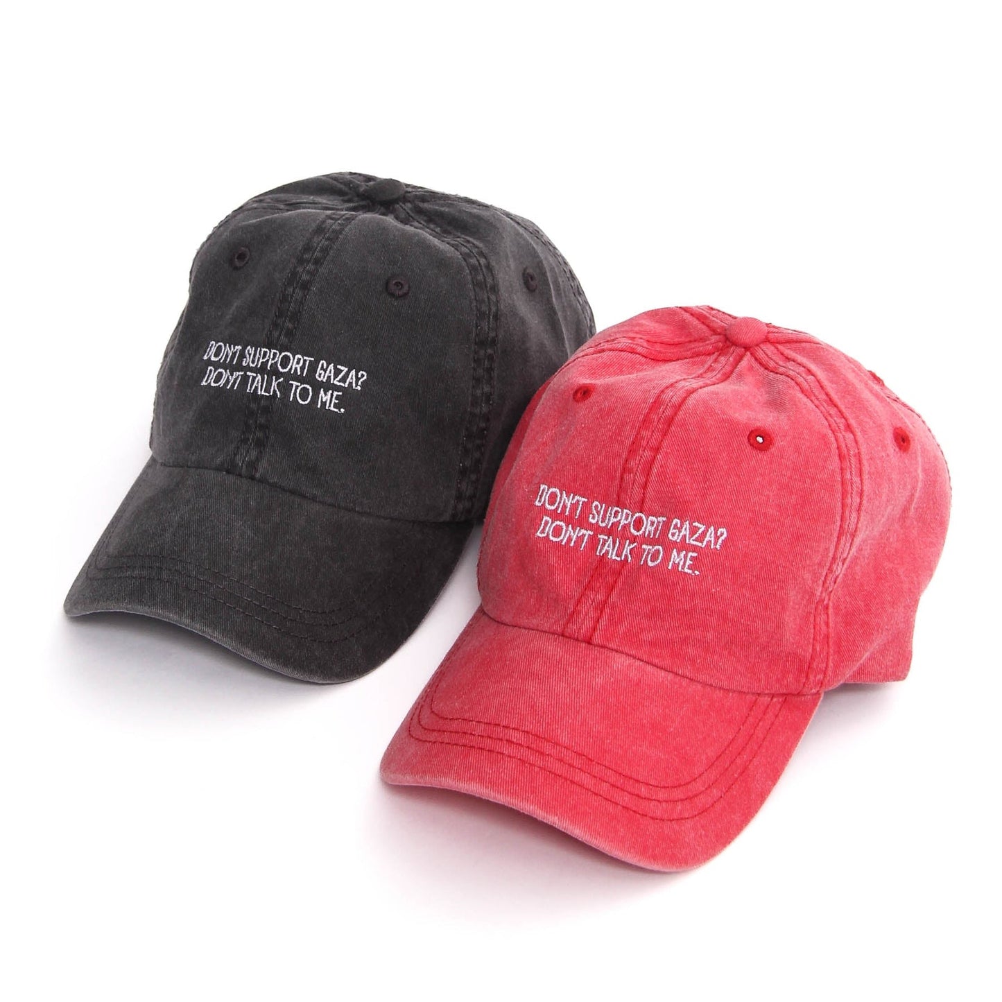 Don't Support Gaza? Cap Wear The Peace Dad Caps Washed Gray