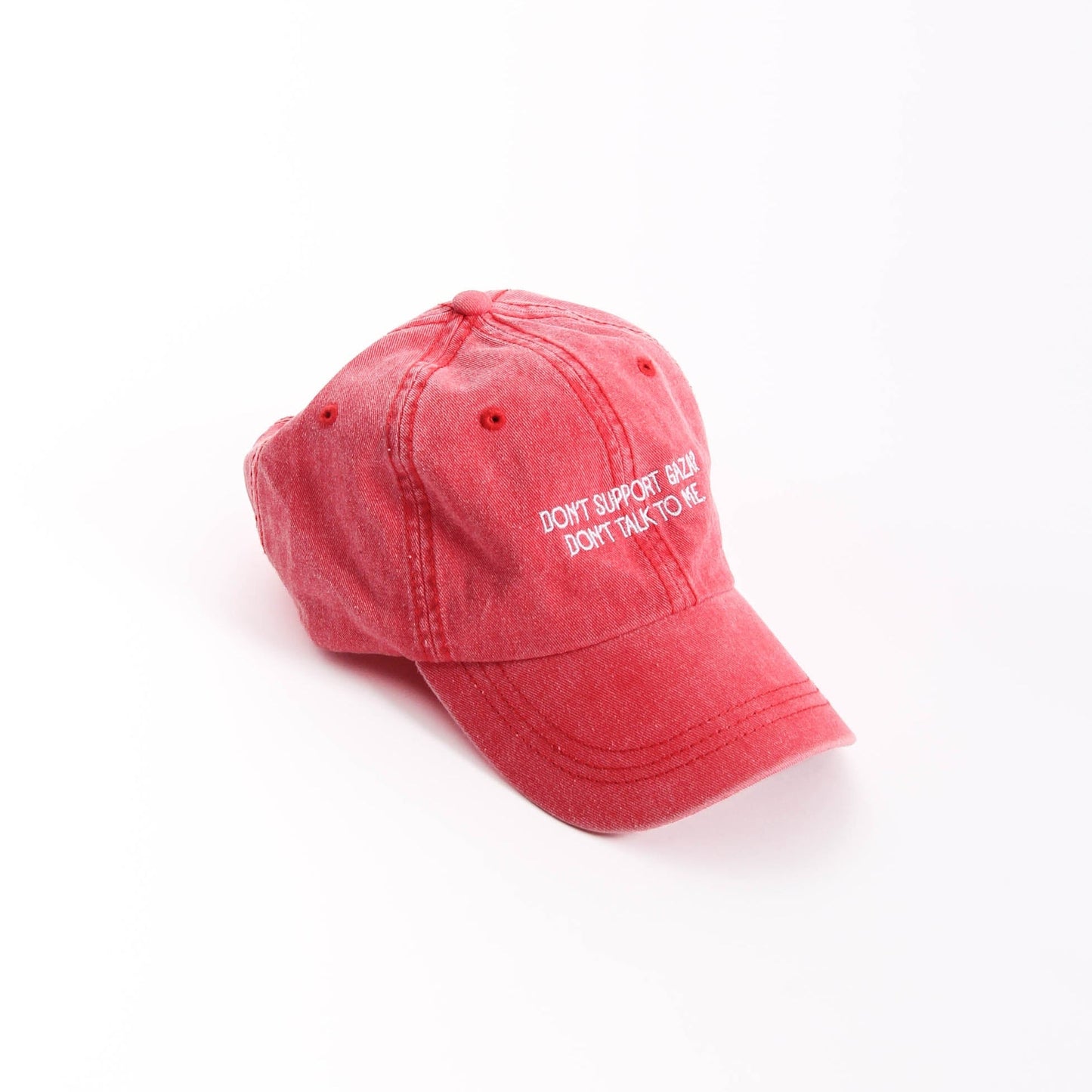 Don't Support Gaza? Cap Wear The Peace Dad Caps Washed Red