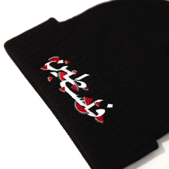 Falasteen Embroidered Beanie Wear The Peace Beanie Black