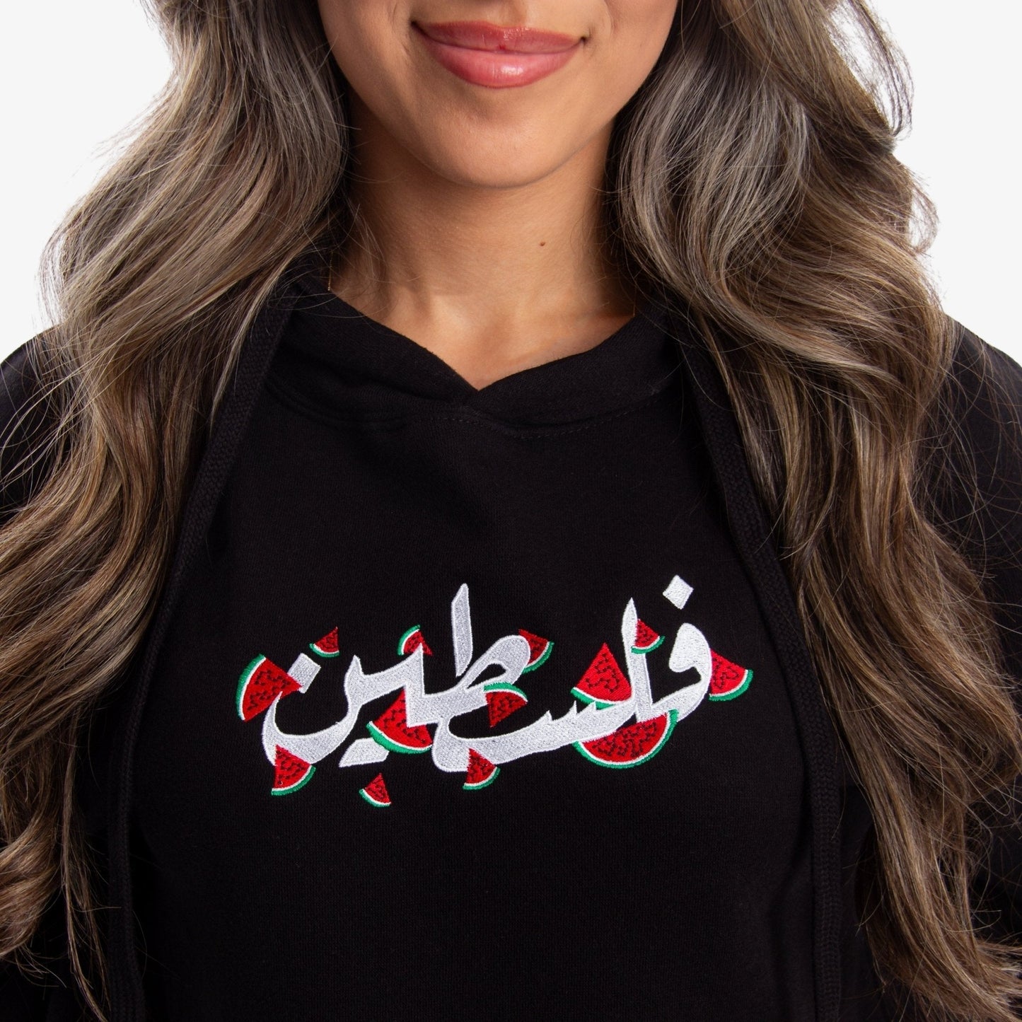 Falasteen Embroidered Hoodie Wear The Peace Hoodies Black S