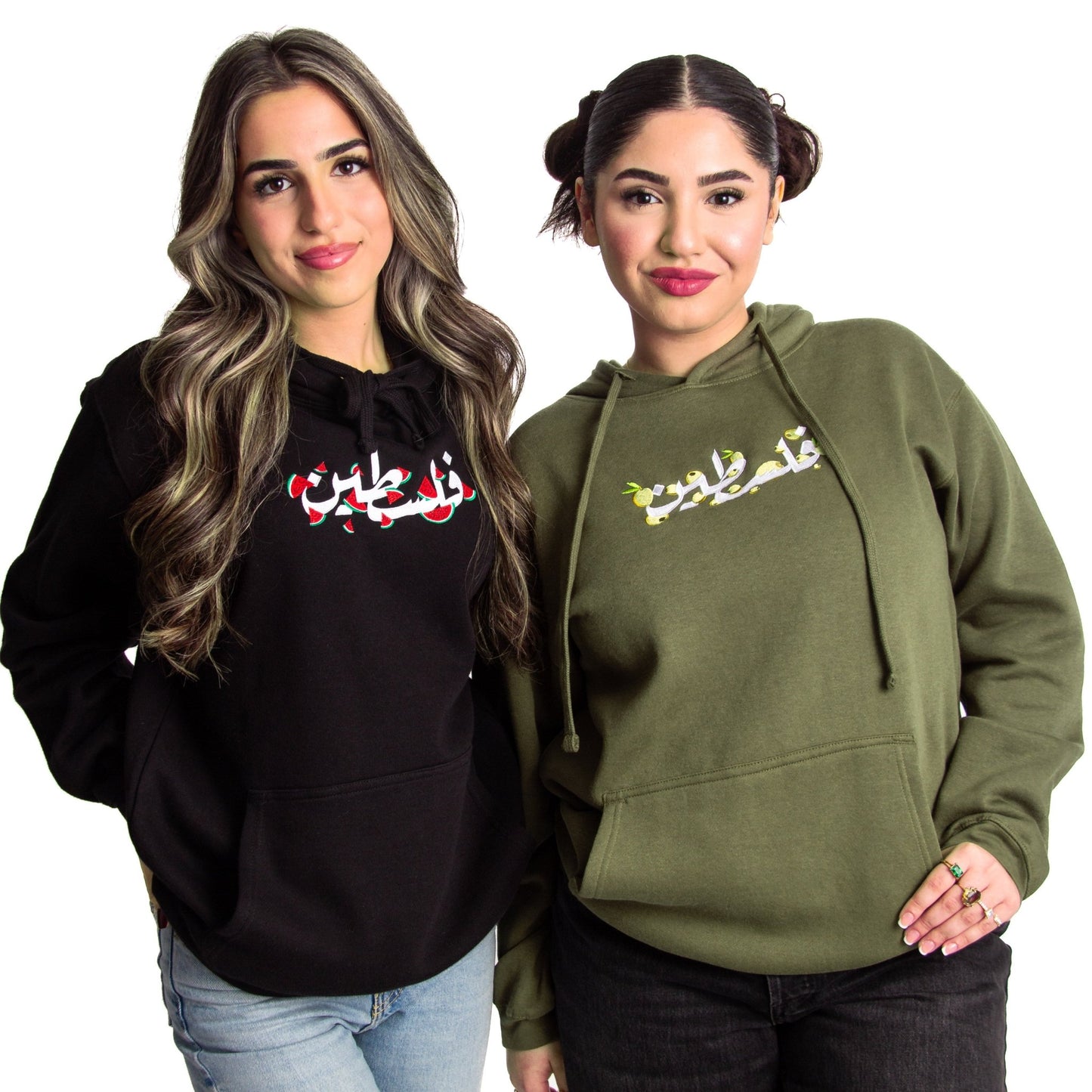 Falasteen Embroidered Hoodie Wear The Peace Hoodies Olive S