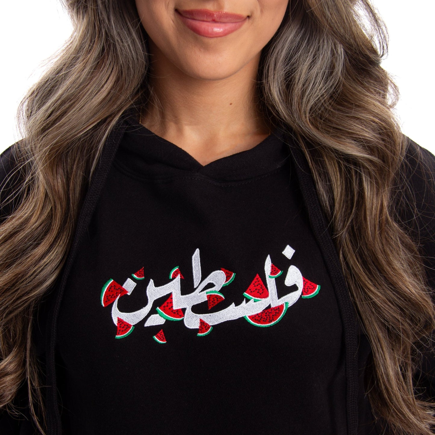 Falasteen Embroidered Hoodie Wear The Peace Hoodies Black S