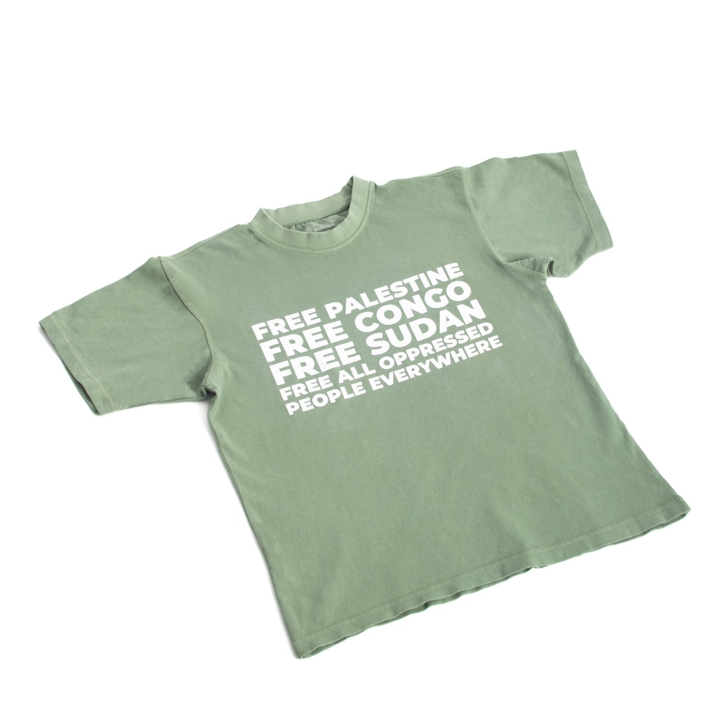 Free All Oppressed Heavyweight Tee Wear The Peace Short Sleeves S