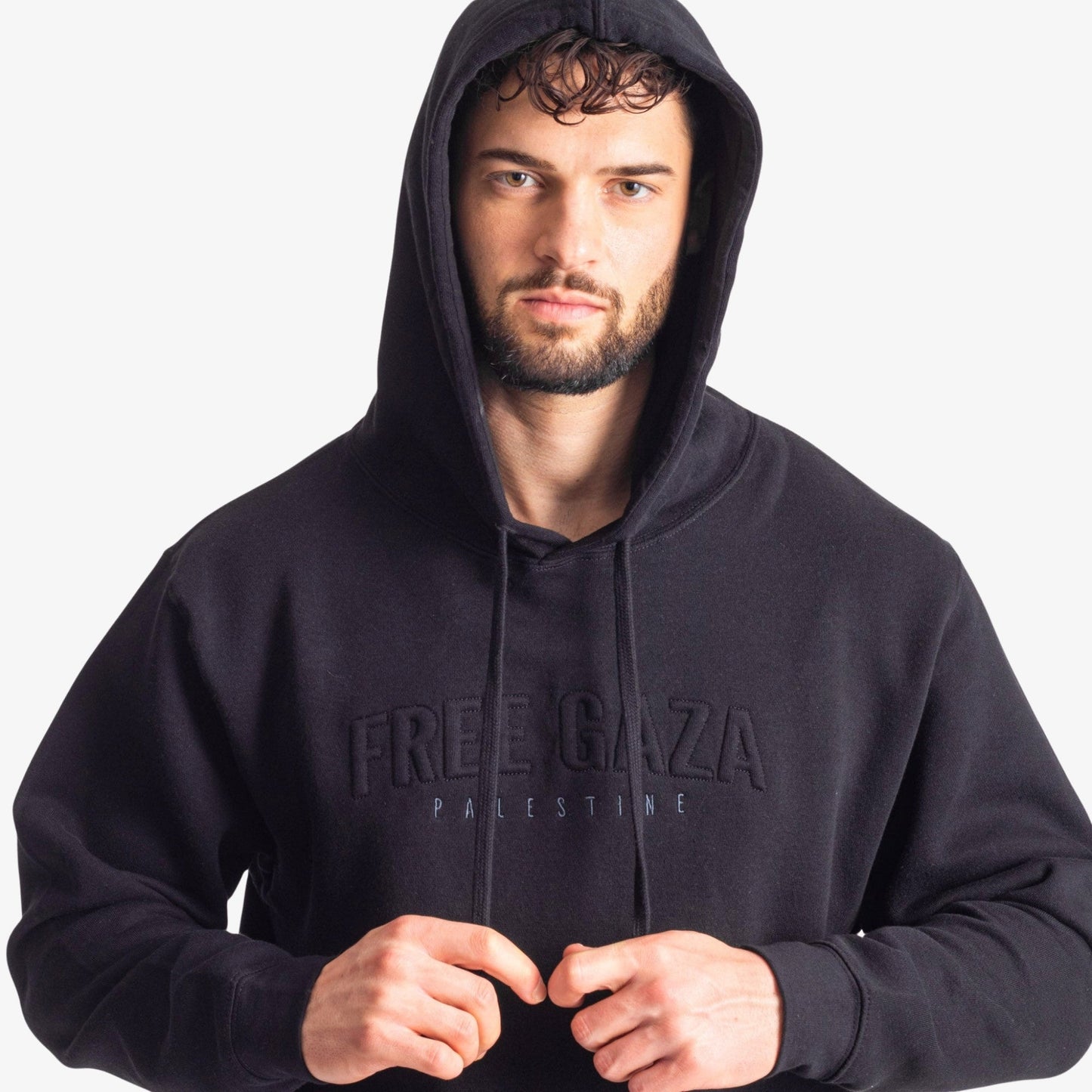 FREE G@Z@ Embossed Hoodie Wear The Peace Hoodies S