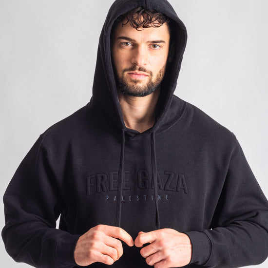 FREE G@Z@ Embossed Hoodie Wear The Peace Hoodies S