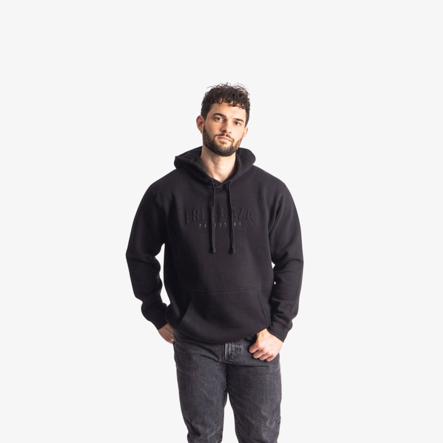 FREE G@Z@ Embossed Hoodie Wear The Peace Hoodies S