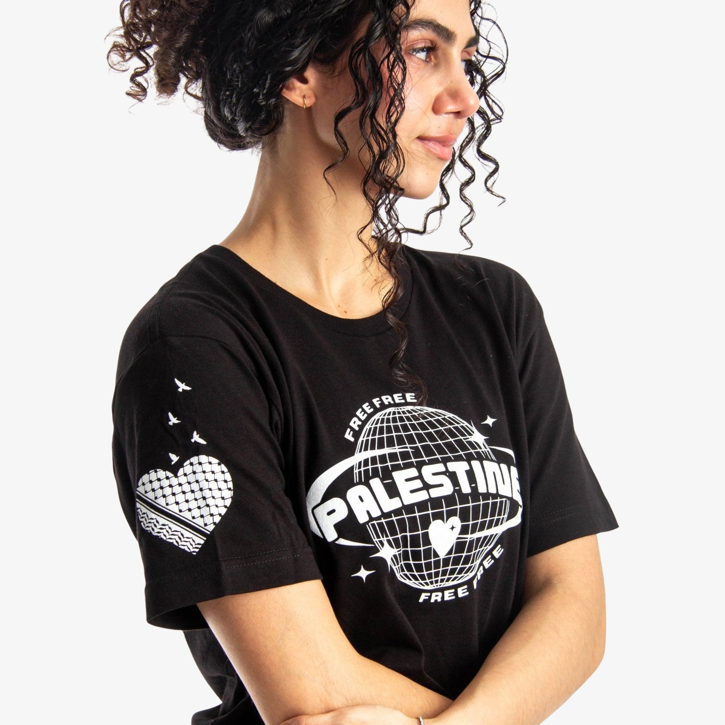 Free Palestine Tee Wear The Peace Short Sleeves Black S