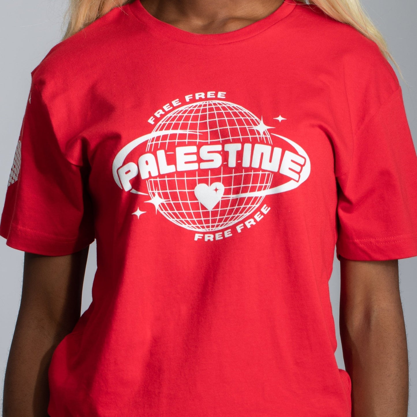 Free Palestine Tee Wear The Peace Short Sleeves Red S