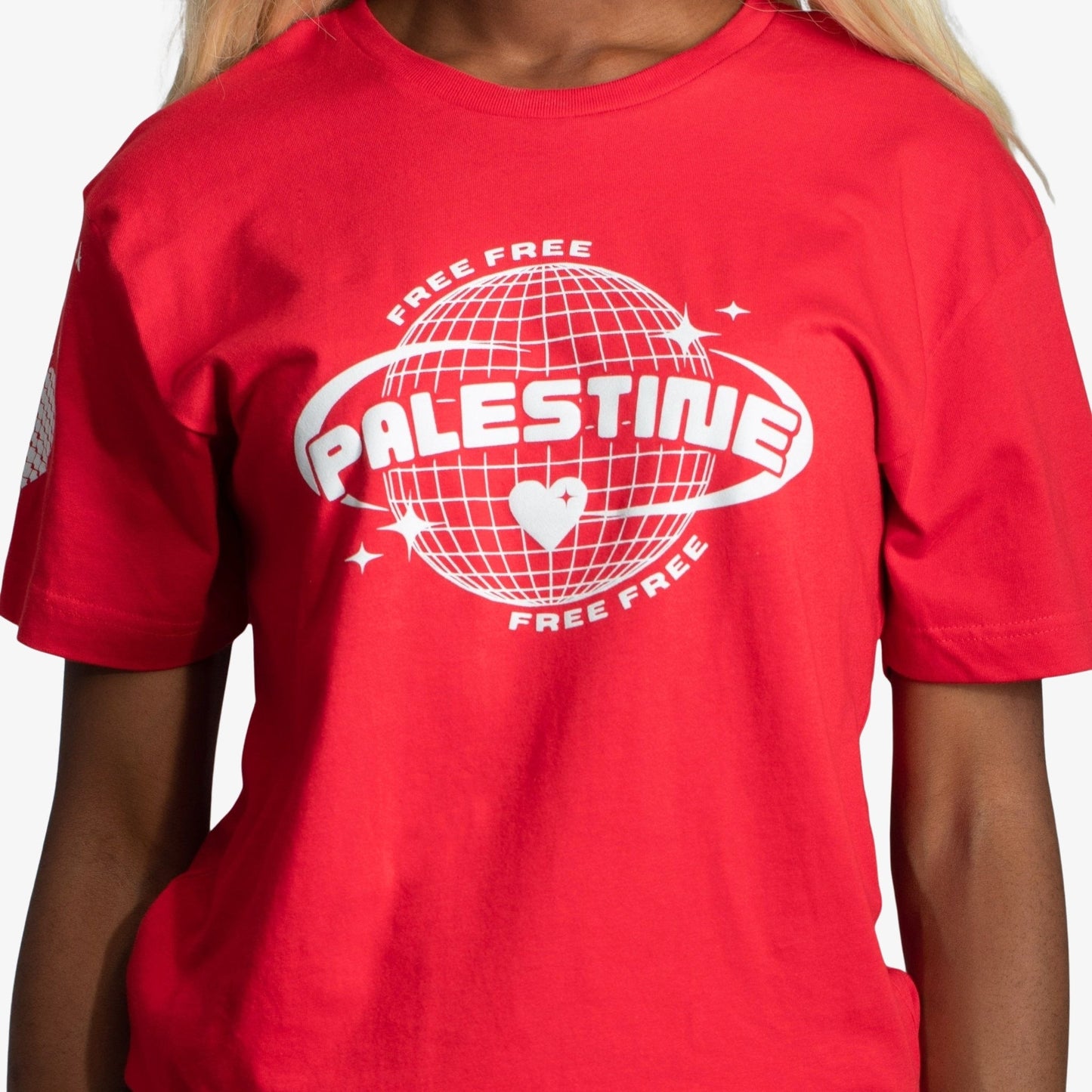 Free Palestine Tee Wear The Peace Short Sleeves Red S
