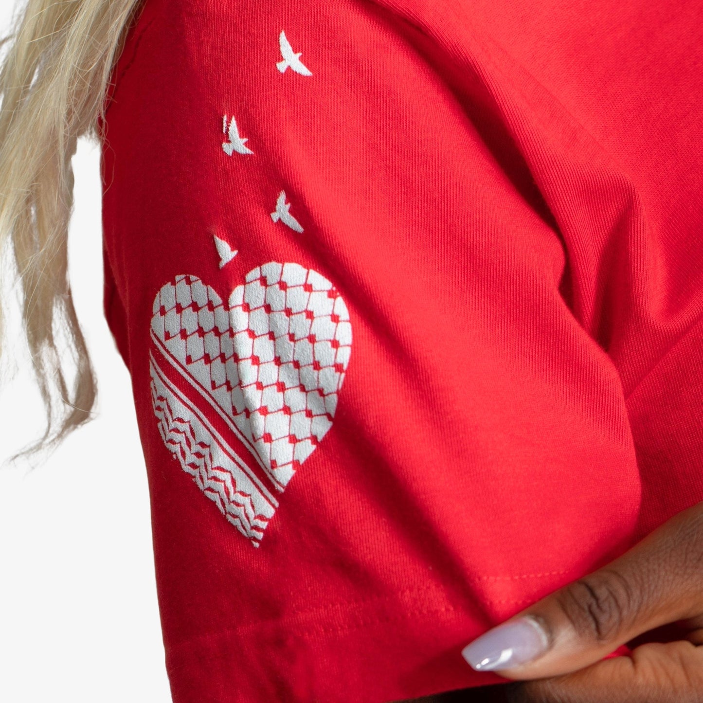 Free Palestine Tee Wear The Peace Short Sleeves Red S