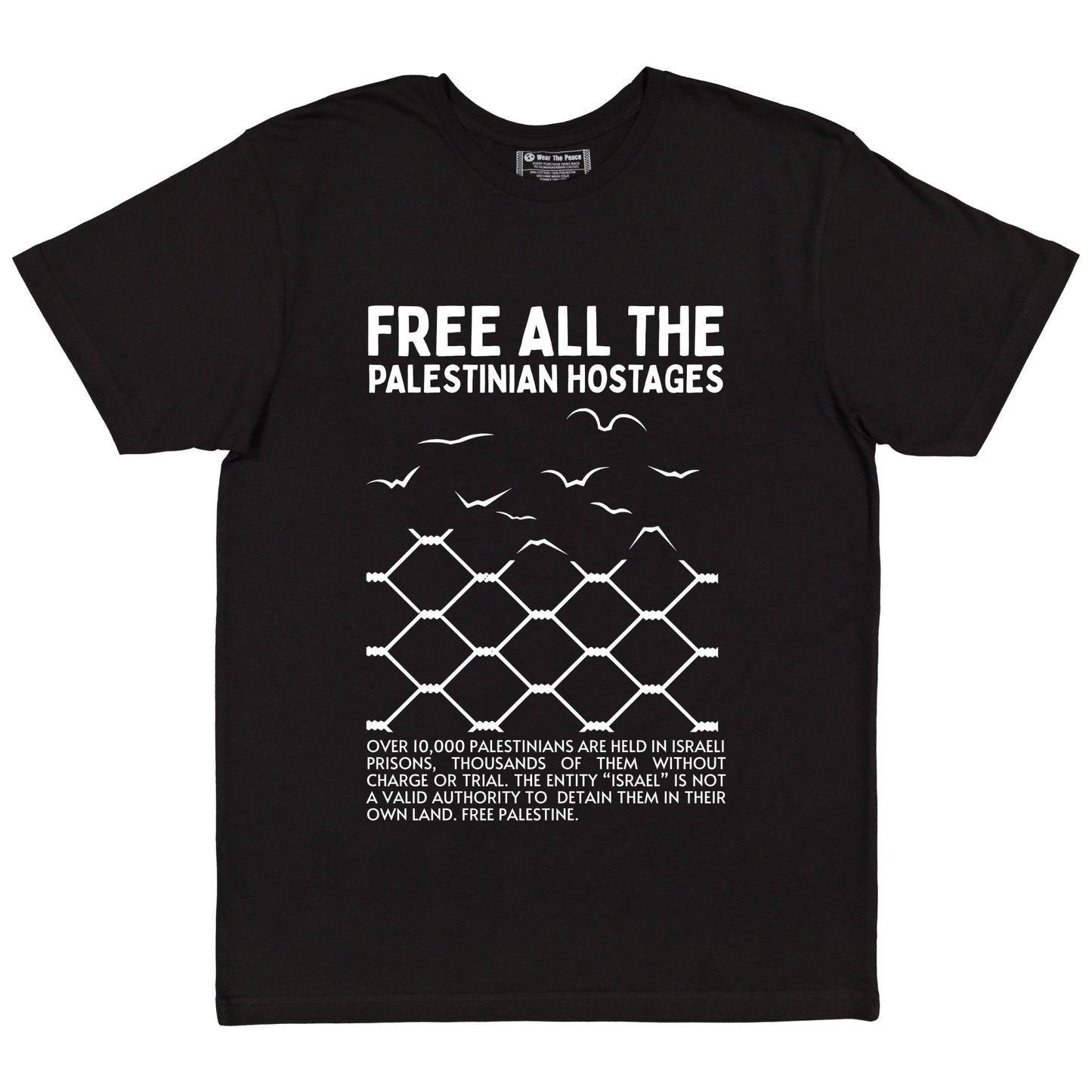 Free The Hostages Tee Wear The Peace Short Sleeves Black S