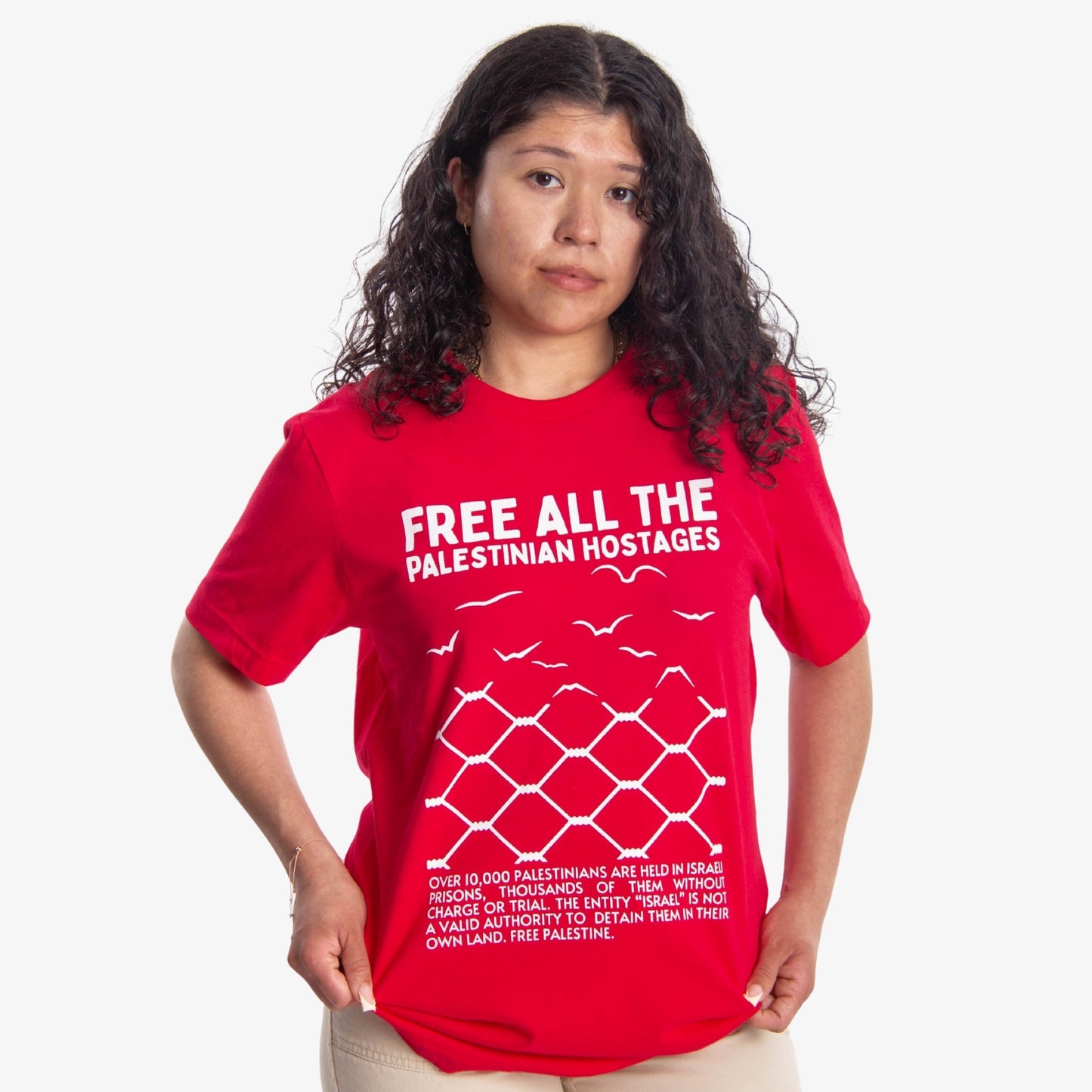 Free The Hostages Tee Wear The Peace Short Sleeves Red S