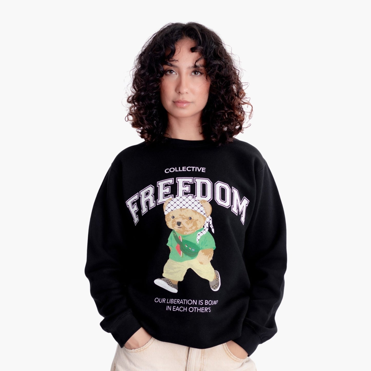 Freedom Bear Crewneck Wear The Peace Crewnecks S