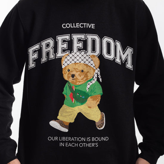 Freedom Bear Crewneck Wear The Peace Crewnecks Black S