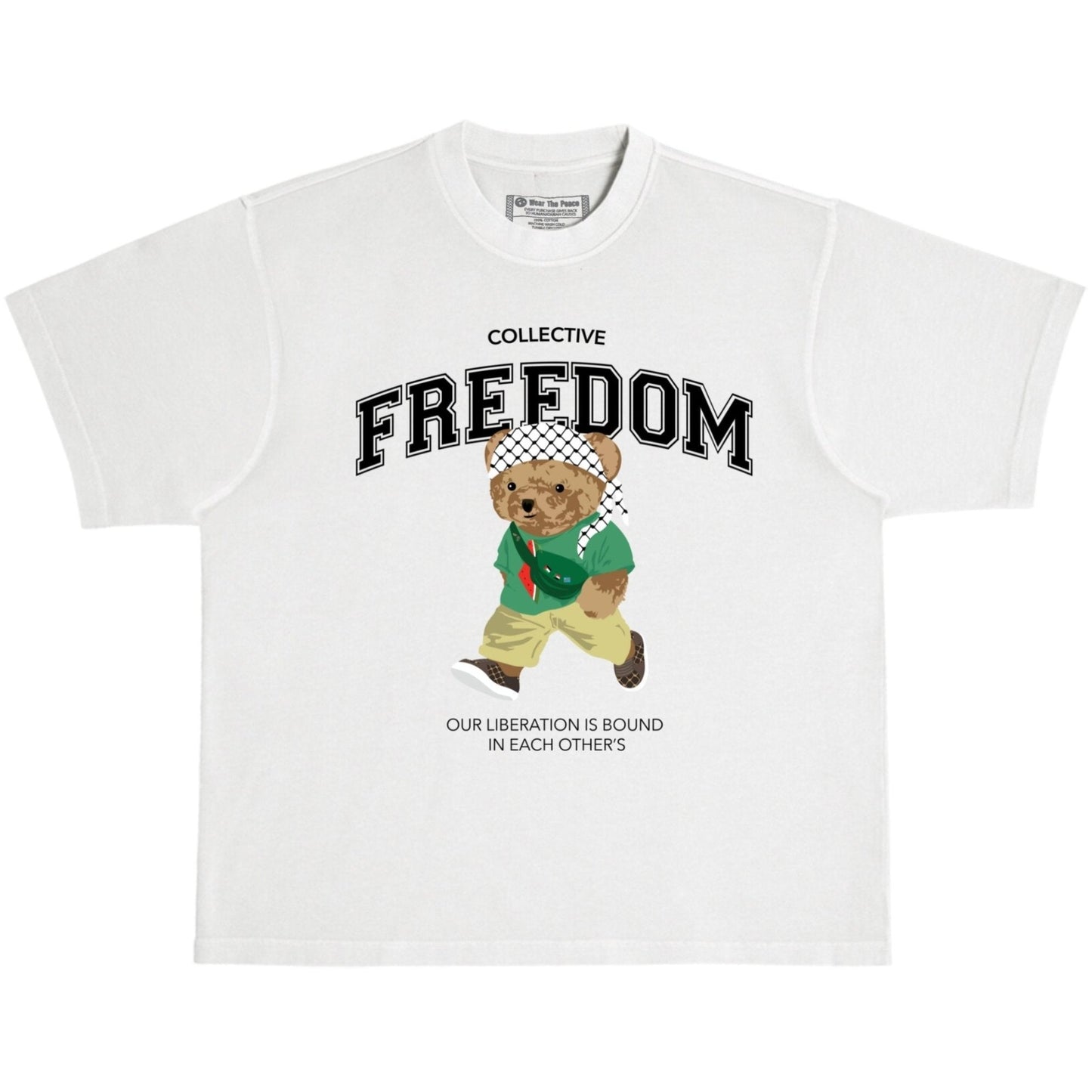 Freedom Bear Heavyweight Tee Wear The Peace Short Sleeves Off White S