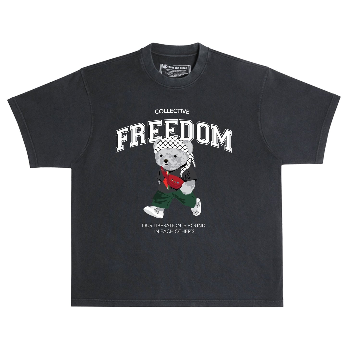 Freedom Bear Heavyweight Tee Wear The Peace Short Sleeves Off White S