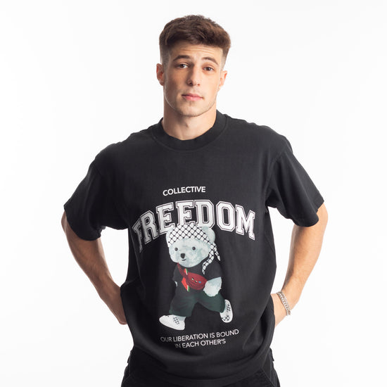 Freedom Bear Heavyweight Tee Wear The Peace Short Sleeves Black S