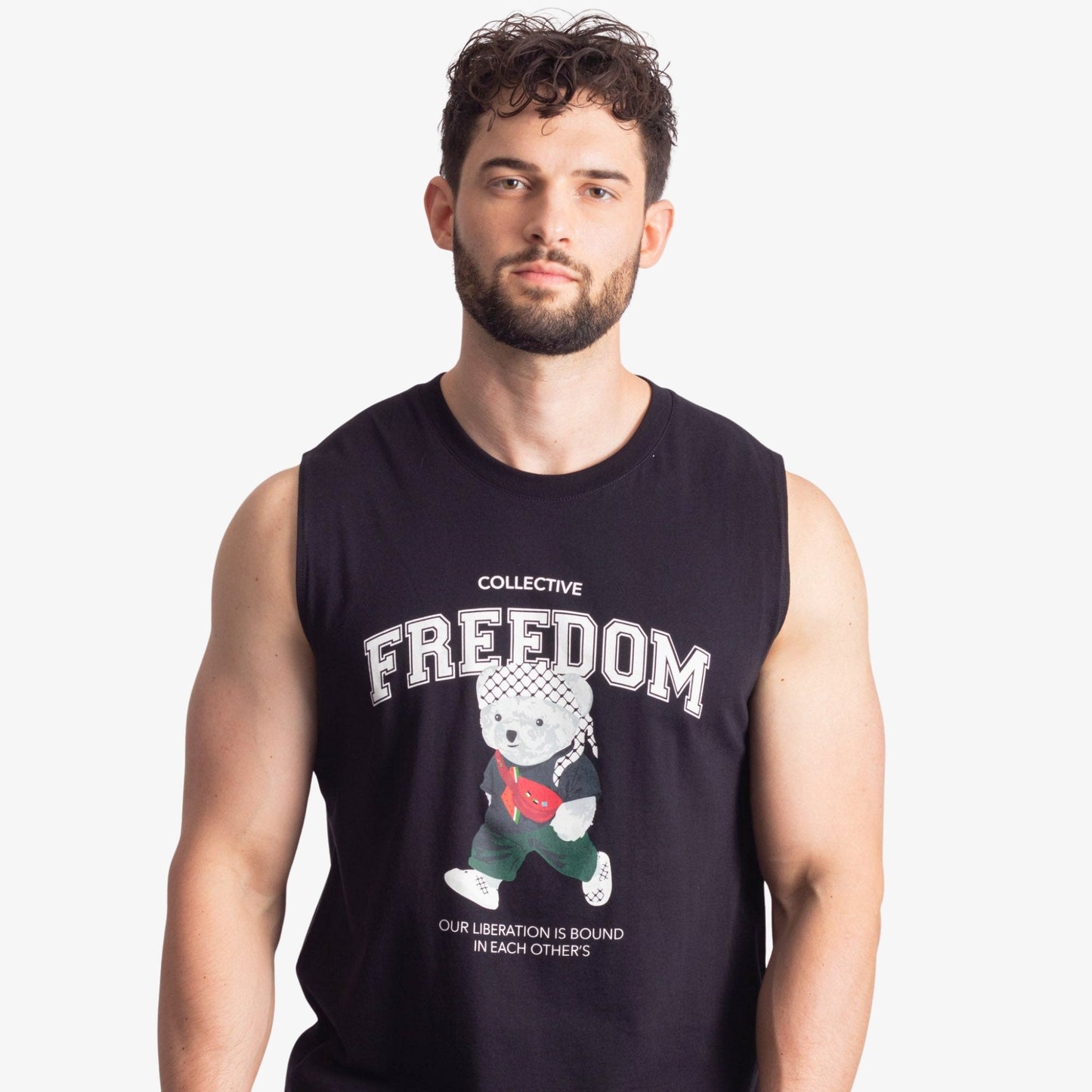 Freedom Bear Muscle Tank Wear The Peace Tank Tops S