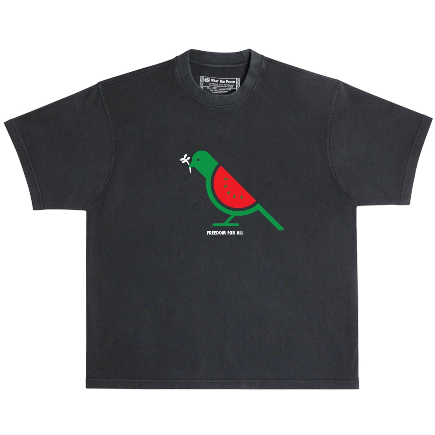 Freedom Bird Heavyweight Tee Wear The Peace Short Sleeves Black S