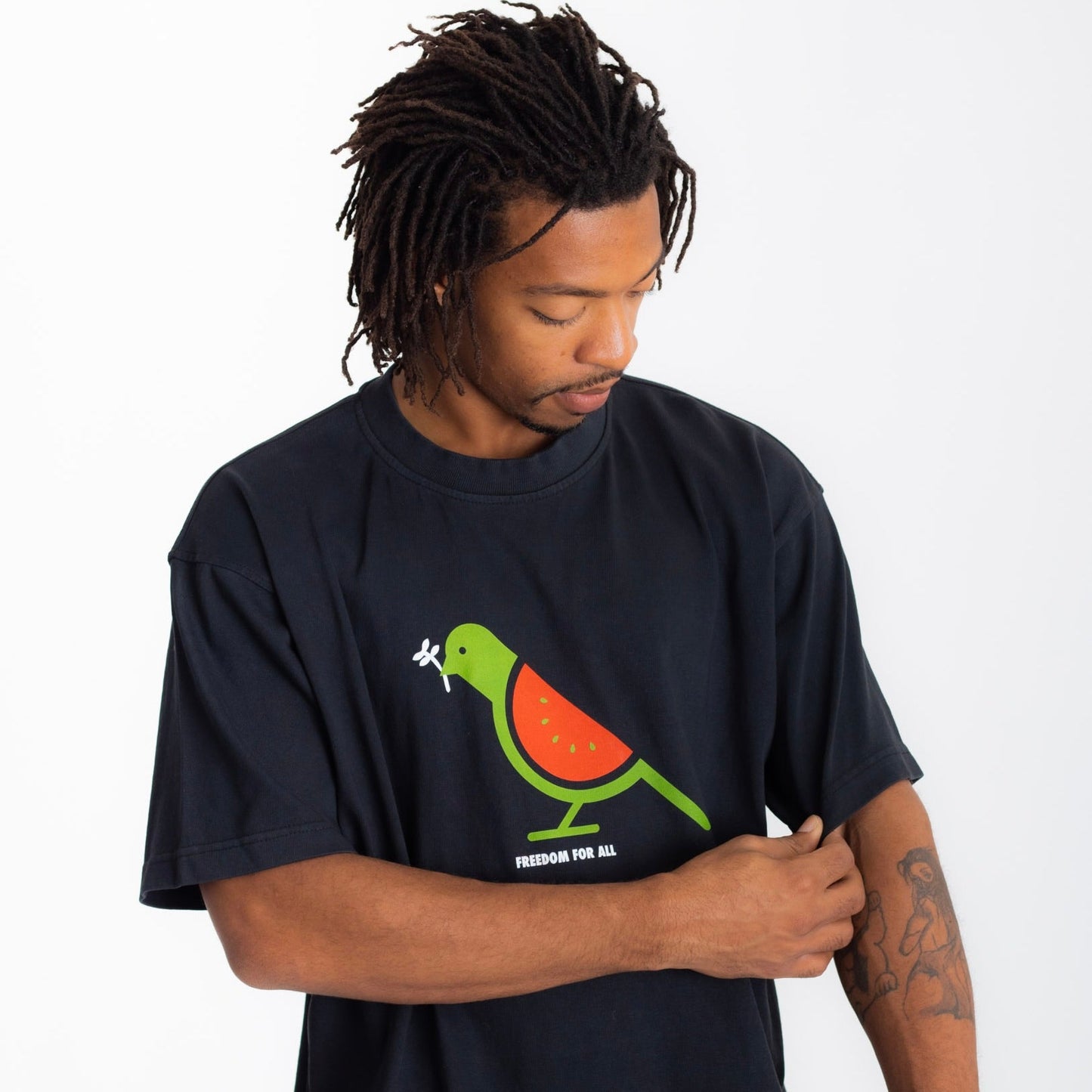 Freedom Bird Heavyweight Tee Wear The Peace Short Sleeves Black S