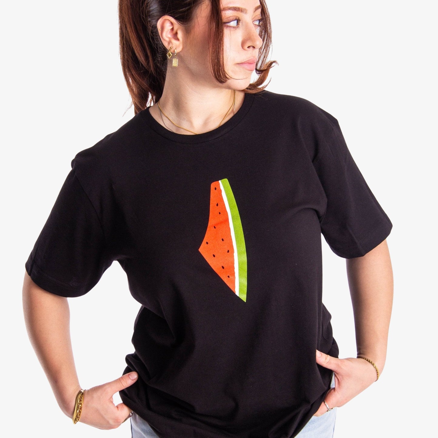 Freedom Melon Tee Wear The Peace Short Sleeves Black S