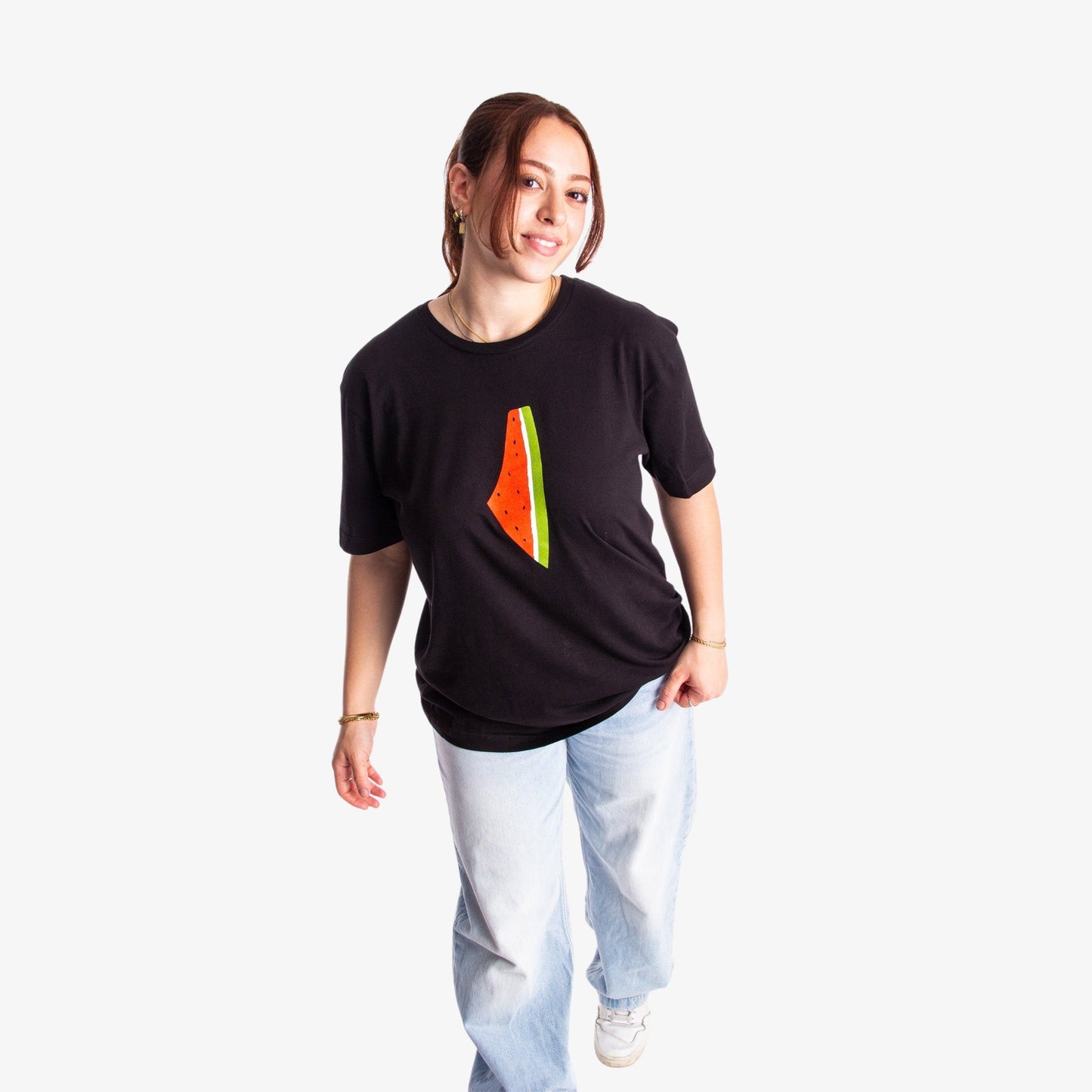 Freedom Melon Tee Wear The Peace Short Sleeves Black S