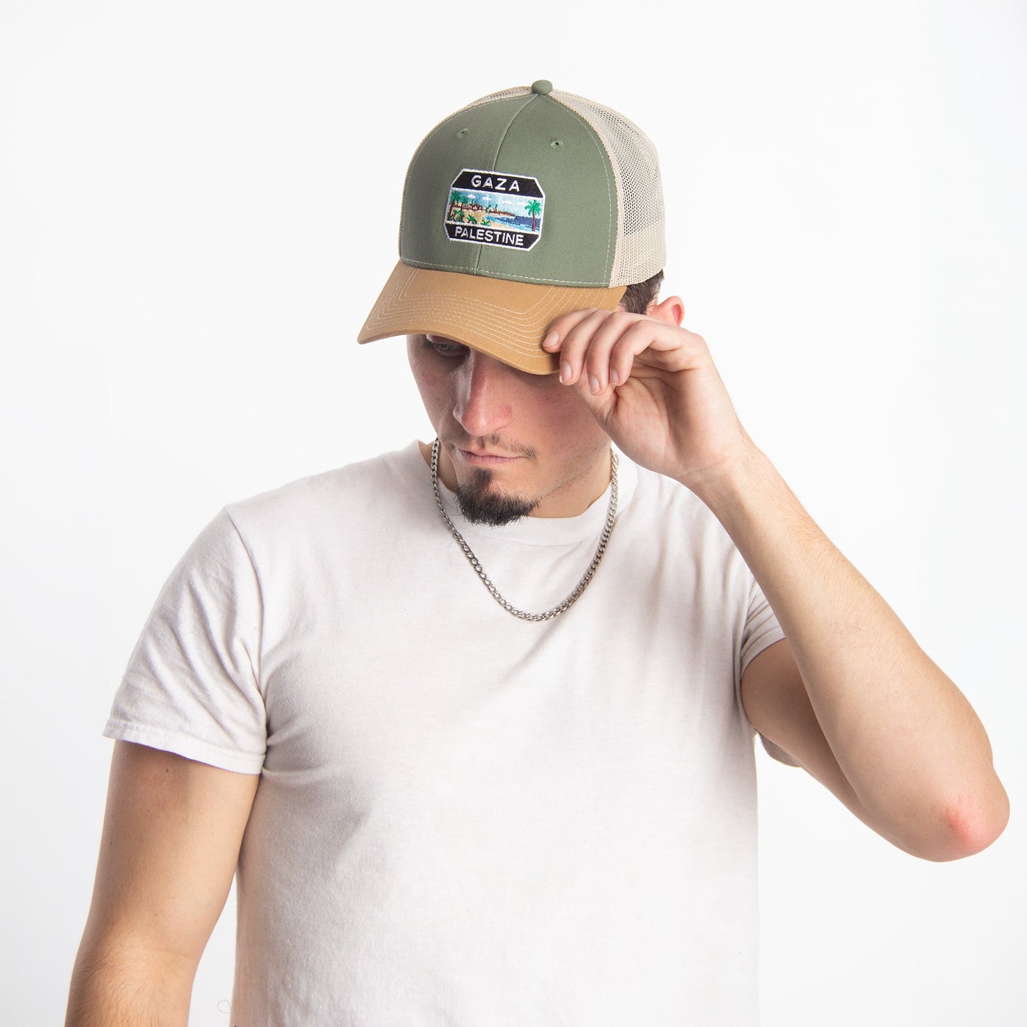 Gaza Trucker Cap Wear The Peace Dad Caps Olive