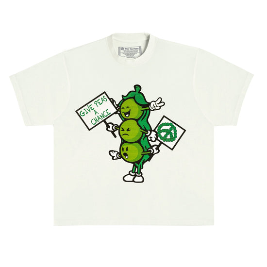 Give Peas A Chance Heavyweight Tee Wear The Peace Short Sleeves S