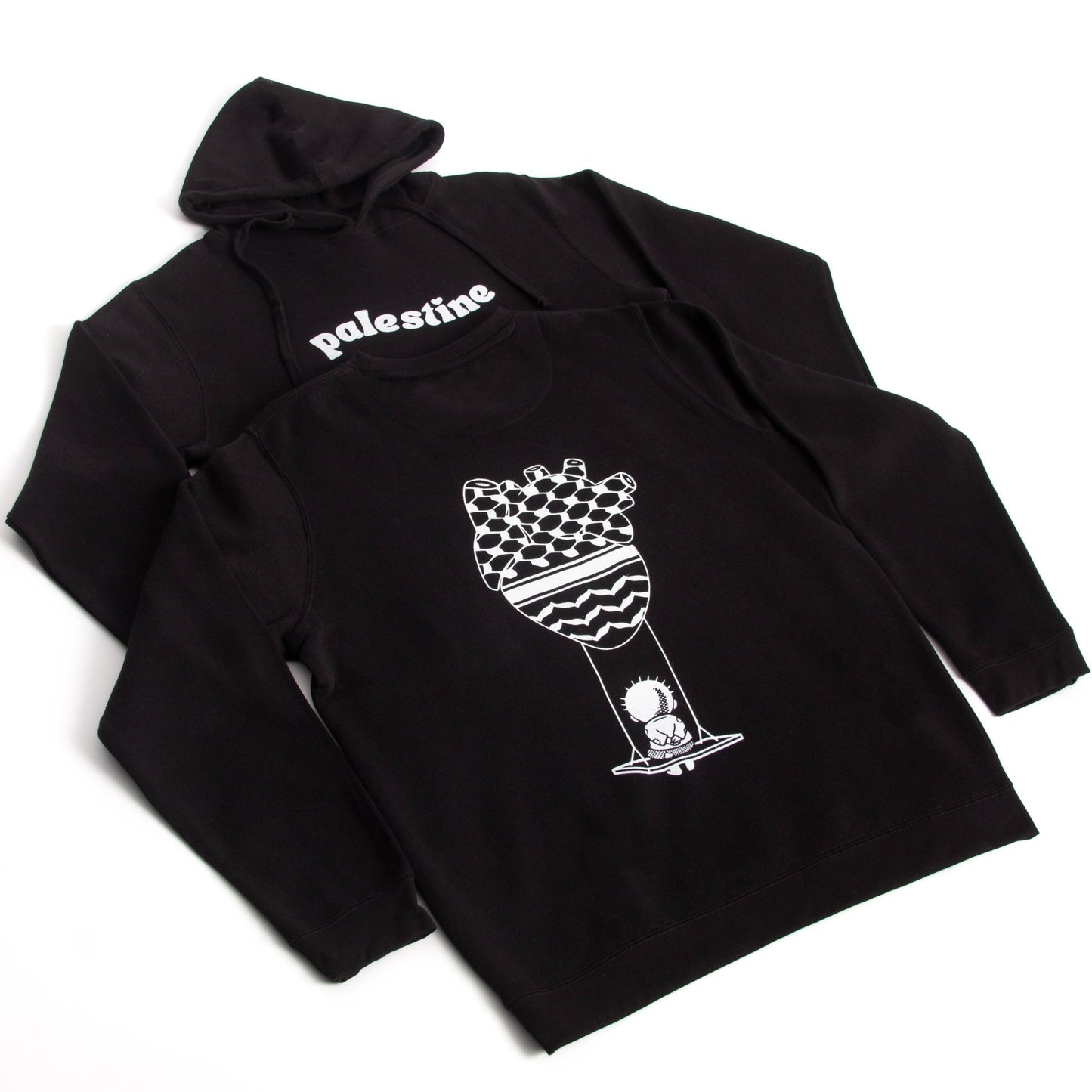 Handala Heart Hoodie Wear The Peace Hoodies S