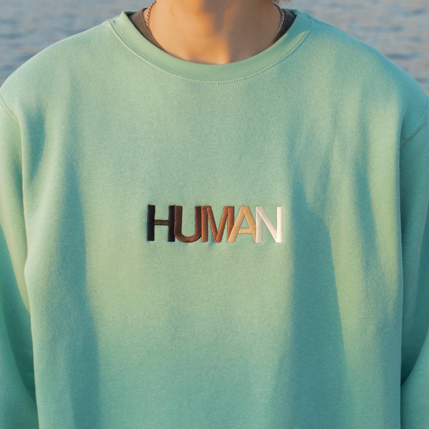 Human Embroidered Saltwater Crewneck Wear The Peace Crewnecks Saltwater S