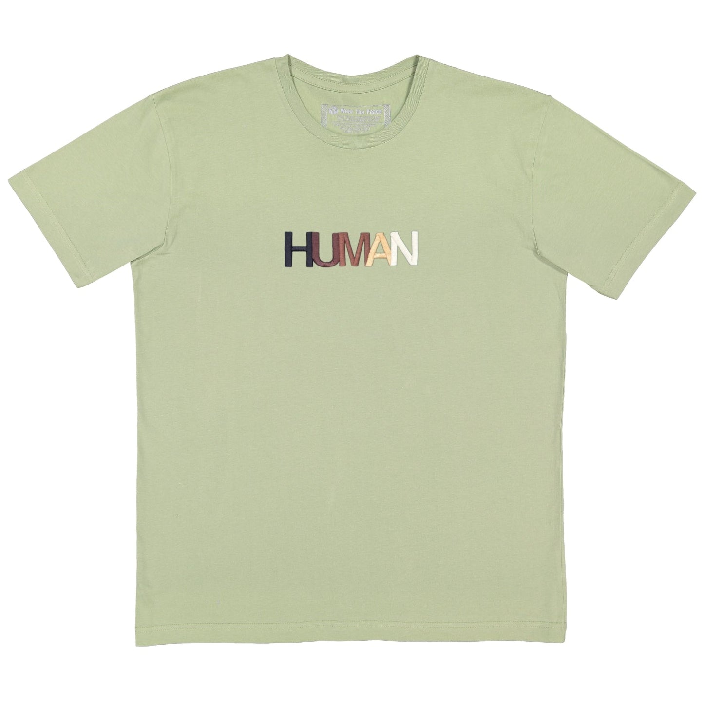 Human Embroidered Tee Wear The Peace Short Sleeves Sage S