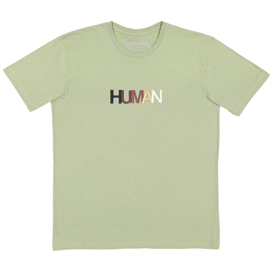 Human Embroidered Tee Wear The Peace Short Sleeves Sage S
