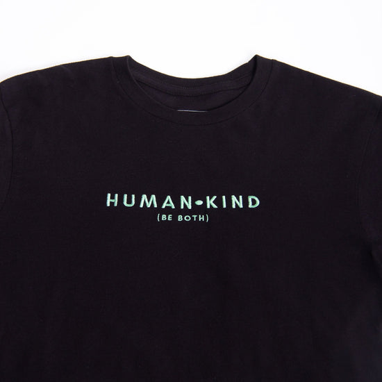 Human Kind Embroidered Tee Wear The Peace Short Sleeves Black S